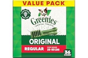 Greenies Veterinarian-Recommended Adult Natural Dental Dog Treats Regular Size, Original Flavor, 36 oz. Pack, 36 Count