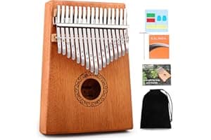Kalimba Thumb Piano,YUNDIE Portable 17 Keys Mbira Finger Piano with Tune Hammer and Study Instruction,Musical Instruments Bir