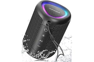 Portable Bluetooth Speaker with Lights, Stocking Stuffers, Powerful Crystal Clear Sound, IPX5 Waterproof, All Day Playtime, B