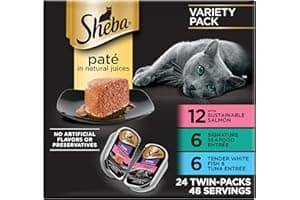 Sheba Perfect Portions Wet Cat Food Pate with Sustainable Salmon, Signature Seafood Entree, and Tender White Fish and Tuna En