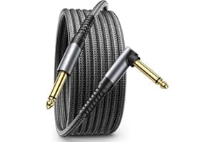 JSAUX Guitar Cable 10 ft, Amp Cord for Electric Guitar/Mandolin/Bass, Pro Audio Instrument Cable with 1/4" Tips(TS Port) Righ