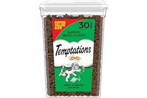Temptations Classic Crunchy and Soft Cat Treats, Seafood Medley Flavor, 30 oz. Tub