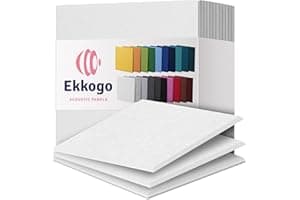Ekkogo Acoustic Panels 12-Pack Soundproof Wall Panels 12"X12"X0.4" Sound Panels High Density Sound Dampening Panels - [White 