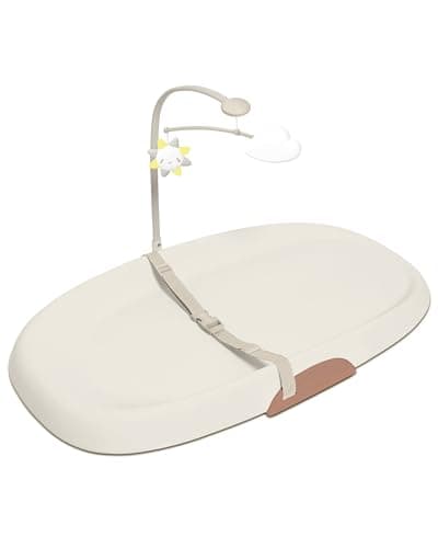 Amazon.com : Skip Hop Baby Changing Pad Nursery Style Wipe-Clean Contoured with Cushioned Foam, Non-Skid Base, Built-in Safety Belt & Tuck-Away Toy Bar Fits Standard Changing Tables, Oat : Baby - Image 2