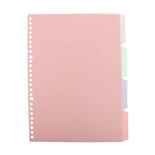 4Pcs/Set Multicolor Binder Dividers PVC Colored Insertable Index Page Tab Plastic Binder Index Dividers for Notebook Scrapbook Coil Book(A5)