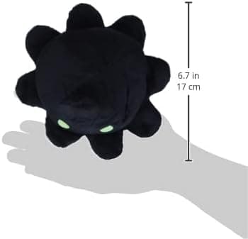 TeeTurtle - The Original Reversible Octopus Plushie - Glow in the Dark - Cute Sensory Fidget Stuffed Animals That Show Your Mood Black + Glow in the Dark - Image 6