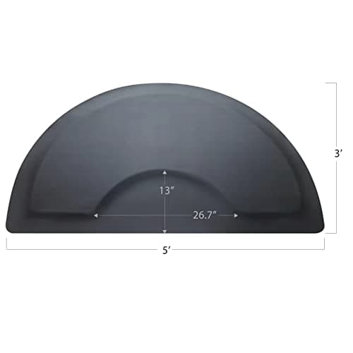 Salon Mat for for Hairstylist 3'x5' Barber Shop Anti-Fatigue Salon Standing Chair Mat - Black Semi Circle 1/2" Thick Comfort Salon Mat, Hair Cutting Hairdressing Equipment - Image 4