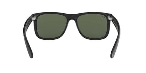Ray-Ban RB4165 Justin Rectangular Sunglasses, Black/Dark Green, 55 mm - Image 4