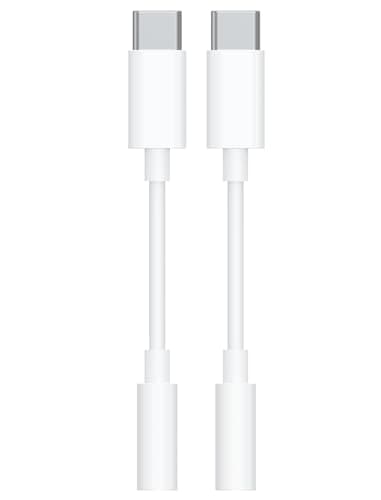 USB-C to 3.5mm Audio Headphone Adapter - HiFi 2 Pack Compatible with Apple iPhone 16 15 Samsung Galaxy S25 S24 S23 S22 S21 Plus Pro Max Ultra Pixel iPad - Type C to Aux Cord Jack Dongle Adapter
