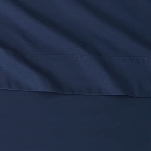 Amazon Basics Lightweight Super Soft Easy Care Microfiber 4 Piece Bed Sheets Set with 14-Inch Deep Pockets, Queen, Navy Blue, Solid - Image 4