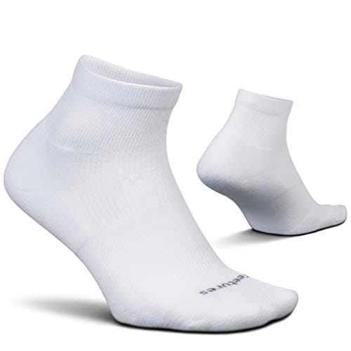 Feetures Therapeutic Max Cushion Quarter Sock - Non-Binding Diabetic Socks - White, L (1 Pair)