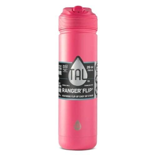 Tal Stainless Steel Ranger Water Bottle with Easy Sip Straw 26 oz, Bright Pink, WM2765-F