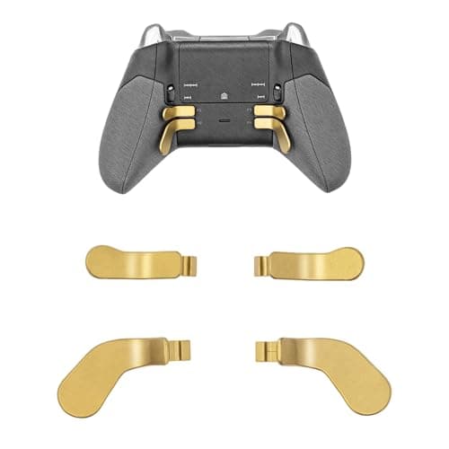 Mcbazel Metal Stainless Steel Paddles Trigger for Xbox Elite/Elite 2, Replacement Parts Accessories Kits Metal Paddles Compatible with Xbox Elite/Elite 2 Controller - 4 Pcs (Gold)