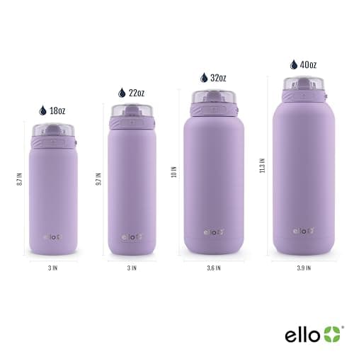 Ello Cooper 22oz Stainless Steel Water Bottle with Straw and Carry Handle, Double Walled and Vacuum Insulated Metal, Leak Proof Locking Lid with Soft Silicone Spout, Reusable, BPA Free, Lilac - Image 10