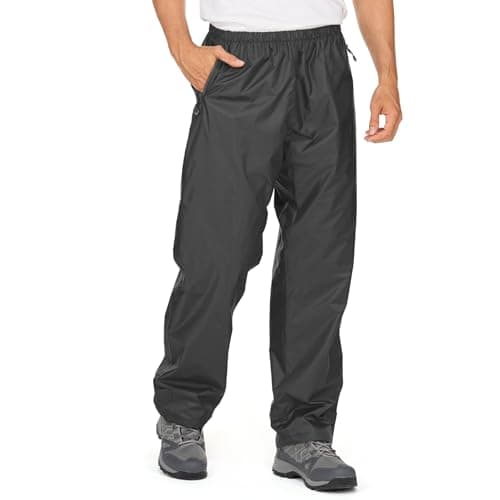 Men's Rain Pants Waterproof Rain Over Pants Windproof Hiking Pants for Outdoor Fishing Golf Motorcycle Cycling (1088 Black XL)