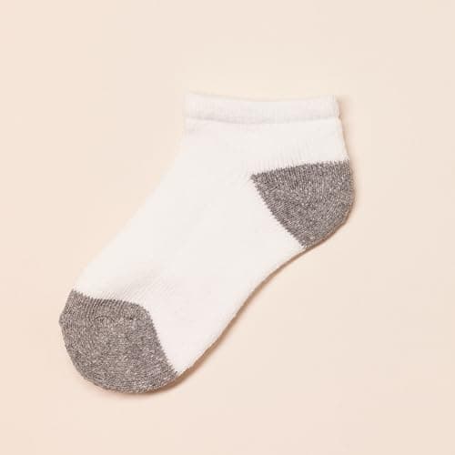 Amazon Essentials Unisex Kids' Cotton Low Cut Cushioned Sock, 14 Pairs, White/Grey, Medium - Image 4