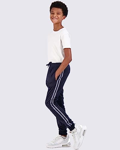 Real Essentials 3 Pack: Boy's Active Athletic Casual Jogger Sweatpants with Pockets,Set 1,L (14/16) - Image 5