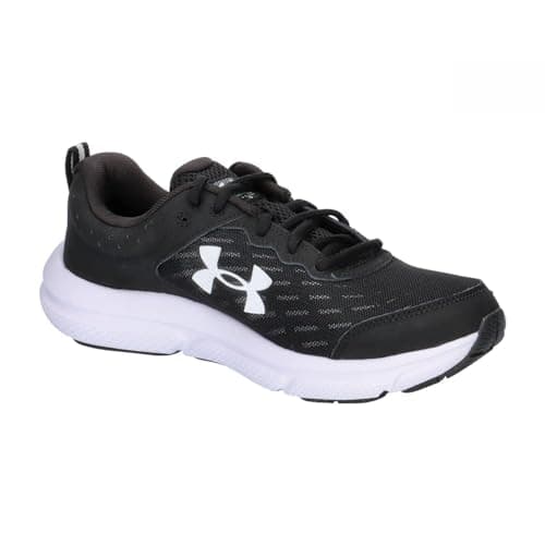 Under Armour Men's Charged Assert 10 Shoes, (001) Black/Black/White, 12 - Image 7