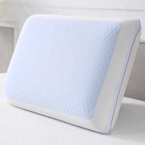 Cool Gel Cooling Pillow for Sleeping, Standard Size Cooling Memory Foam Pillow for Hot Sleepers, Reversible Ergonomic Design, Pressure Relief, Spine Alignment, Side, Back Contouring Support - Image 2