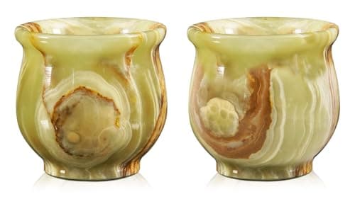 Radicaln Marble Shot Glasses 2" inches Green Onyx handmade Drinking Glasses Set of 2 For Bar accessories, Ideal Vodka, Whiskey and Taquila Glass For Home Bar