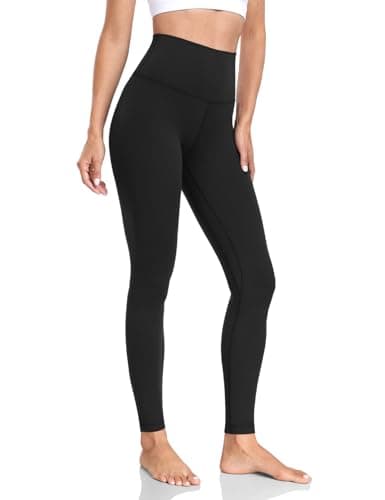 HeyNuts Yoga Pro Full Length Yoga Leggings for Women, Buttery Soft High Waisted Compression Workout Lounge Yoga Pants 28" Black S(4/6) - Image 2