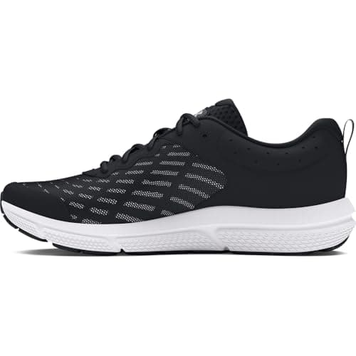 Under Armour Men's Charged Assert 10 Shoes, (001) Black/Black/White, 12 - Image 6