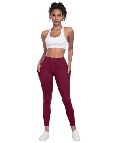 LZYVOO Leggings with Pockets for Women, 6 Packs Soft High Waisted Tummy Control Workout Yoga Pants(BlackGrayNavyWineGreenBrown-XL) - Image 3