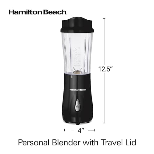 Hamilton Beach Portable Blender for Shakes and Smoothies, 14 Oz BPA Free Travel Cup & Lid, Durable Stainless Steel Blades, Personal Smoothie Blender, Black (51101AG) - Image 8