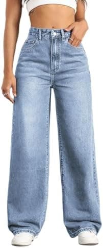 Straight Leg Jeans for Women High Waisted Wide Leg Denim Pants - Image 2