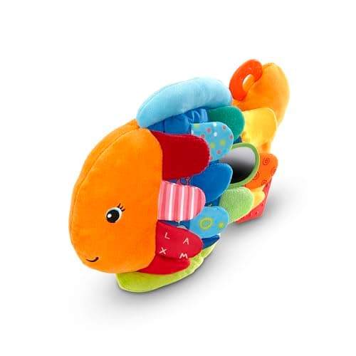 Melissa & Doug K’s Kids, Flip Fish Stuffed Animal, Soft Baby Book, Multi-Textured Squeaking & Crinkling Infant Sensory Toys for Babies with Baby Mirror, Tummy Time Toys for Infants Ages 0–9 Months - Image 4