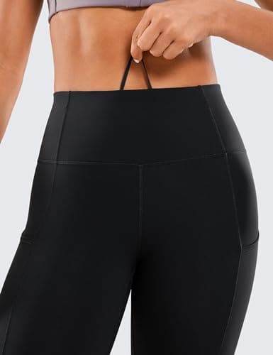 CRZ YOGA Women's Naked Feeling Workout Leggings 25 Inches - High Waisted Yoga Pants with Side Pockets Running Tights Black Small - Image 5