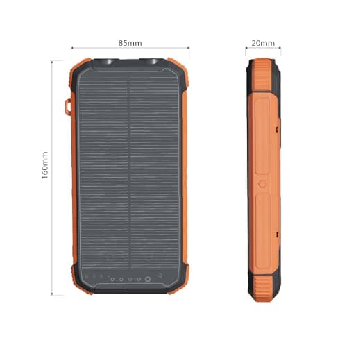 ERRBBIC Solar Charger Power Bank 20000mAh, Portable Wireless Charger, 15W Fast Charging External Battery Pack with Dual Flashlight and USB C Outputs. Outdoor Mobile Power Compatible with Cell Phones - Image 9
