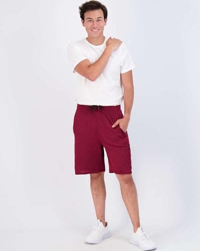 Real Essentials Men’s 5 Pack: 9" Dry-Fit Shorts – Athletic Gym, Workout, Basketball, Running, Casual Lounge Active Pockets, Set 6, L - Image 5