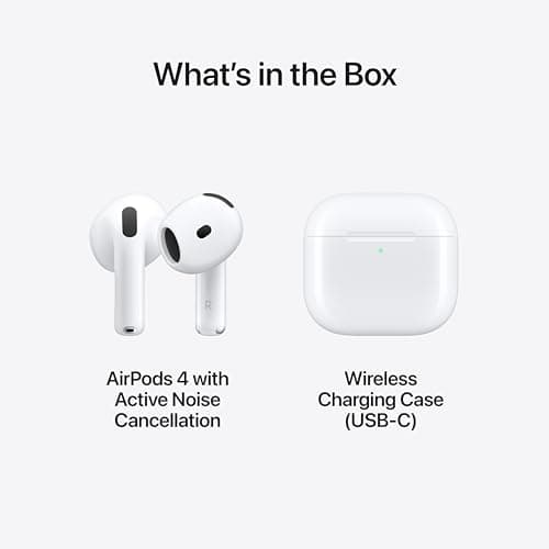 Apple AirPods 4 Wireless Earbuds, Bluetooth Headphones, with Active Noise Cancellation, Adaptive Audio, Transparency Mode, Personalized Spatial Audio, USB-C Charging Case, Wireless Charging, H2 Chip - Image 6