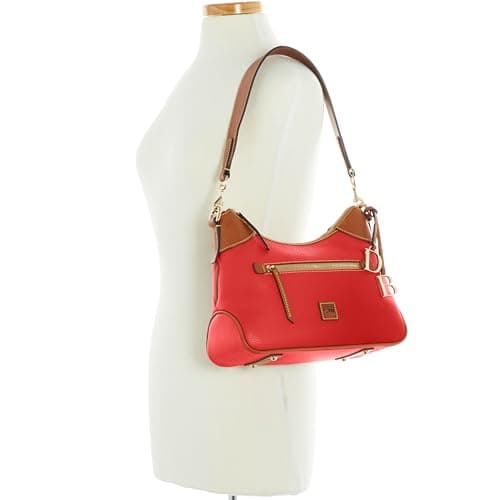 Dooney & Bourke Shoulder Bags for Women, Pebble Grain Leather Hobo Bag with Charms - Red - Image 4