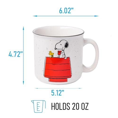 Silver Buffalo Peanuts Snoopy and Woodstock Get Cozy Ceramic Camper Mug, 20 Ounces - Image 2