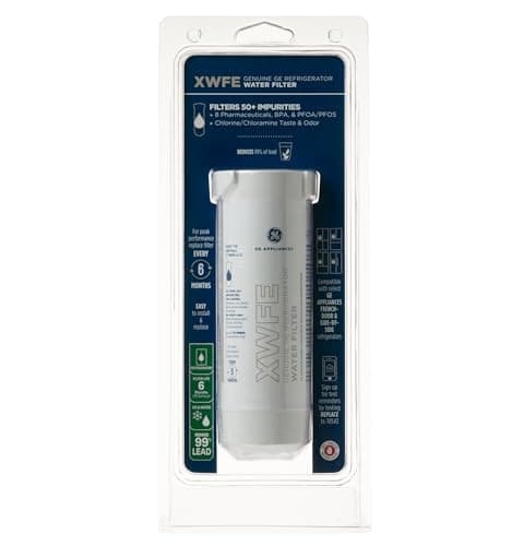 GE XWFE Refrigerator Water Filter, Genuine Replacement Filter, Certified to Reduce Lead, Sulfur, and 50+ Other Impurities, Replace Every 6 Months for Best Results, Pack of 1 - Image 8