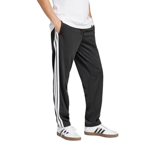 adidas Mens 3-Stripes Tricot Regular Fit Open Hem Sportswear Track Pants, Black, Large - Image 2