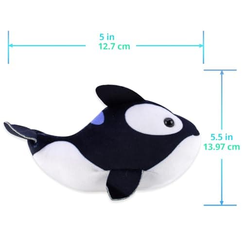 ZhuZhu (Narwhal + Orca) Fish 2-Pack B | Small Stuffed Animals with Motor Inside Suitable for Ocean Party Favors | Batteries Required - Image 3