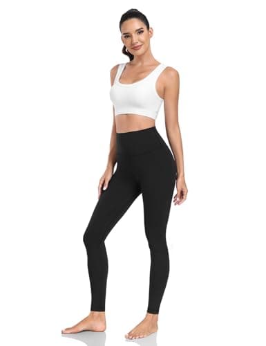 HeyNuts Yoga Pro Full Length Yoga Leggings for Women, Buttery Soft High Waisted Compression Workout Lounge Yoga Pants 28" Black S(4/6) - Image 5