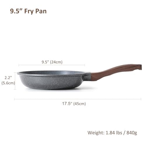 SENSARTE Nonstick Frying Pan Skillet, Swiss Granite Coating Omelette Pan, Healthy Stone Cookware Chef's Pan, PFOA Free (8/9.5/10/11/12.5 Inch) (9.5 Inch) - Image 5