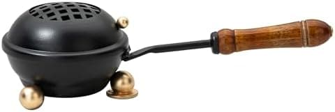 Amazon.com: Premium Handmade Black Iron Incense Burner with Wooden Handle and Lid – Removable Screen, 3.15 Inch Diameter, 8.66 Inch Length : Home & Kitchen - Image 6