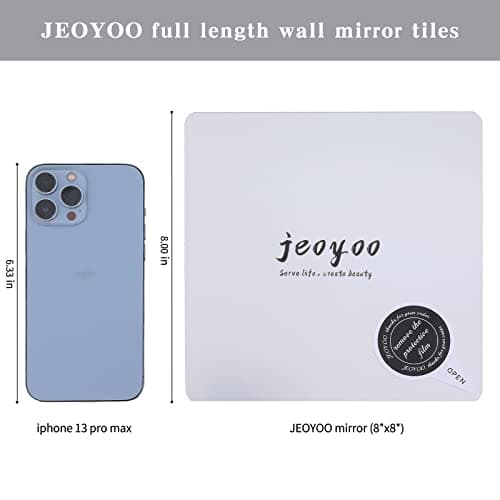 JEOYOO Wall Mirror Full Length, on Door Mirrors, Cheap Mirror Acrylic, shatterproof Gym Mirrors for Home Gym, 8"X8"-4 Pcs, Workout Non Glass Mirrors for Bedroom, Over Door Mirror Kids - Image 3