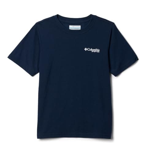 Columbia Youth Boys PFG Short Sleeve Seasonal Graphic Tee, Collegiate Navy/PFG Y Diamond Bit Gem, X-Large