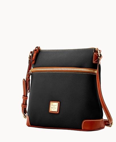 Dooney & Bourke Women's Crossbody in Pebble Grain Leather, Large Handbag with Adjustable Shoulder Strap, Black - Image 3