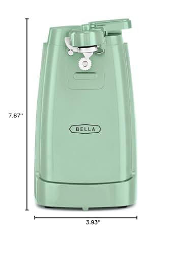 BELLA Electric Can Opener and Knife Sharpener, Multifunctional Jar and Bottle Opener with Removable Cutting Lever and Cord Storage, Stainless Steel Blade, Sage - Image 8