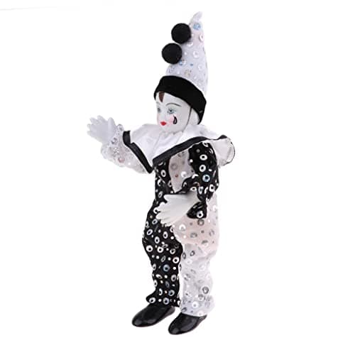 DYNWAVE 9inch Clown Doll - can Sitting & Standing, Hand Painted Harlequin Doll Display Decoration,Valentin Gift - Image 2