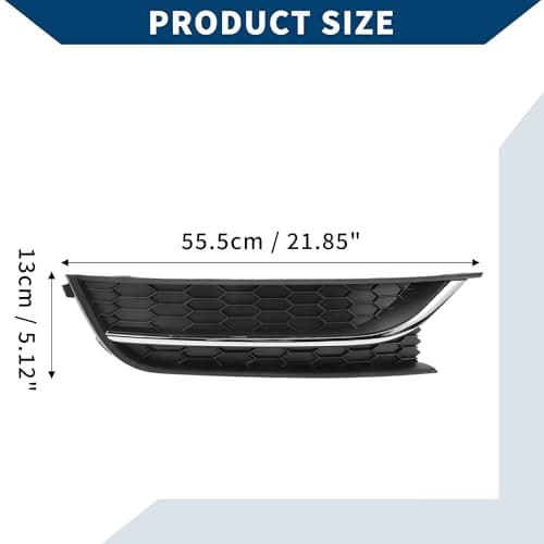 Hihaha No.561853666C Fog Light Grill for Volkswagen Passat 2012-2015 Front Right Front Lower Bumper Fog Light Cover Inserts ABS 1 Pc Black Silver Tone - Image 4