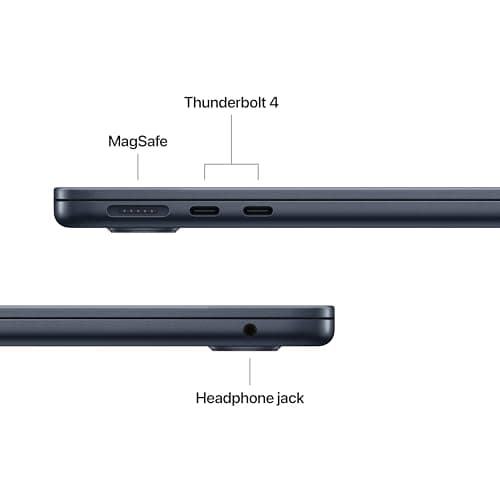 Apple 2025 MacBook Air 13-inch Laptop with M4 chip: Built for Apple Intelligence, 13.6-inch Liquid Retina Display, 16GB Unified Memory, 256GB SSD Storage, 12MP Center Stage Camera, Touch ID; Midnight - Image 6