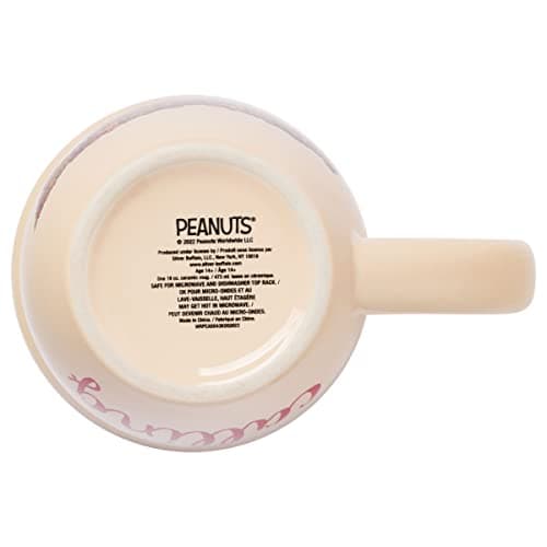 Silver Buffalo Peanuts Leaves are Falling Wide Rim Ceramic Mug, 16 Ounces, Tan/Multi - Image 4